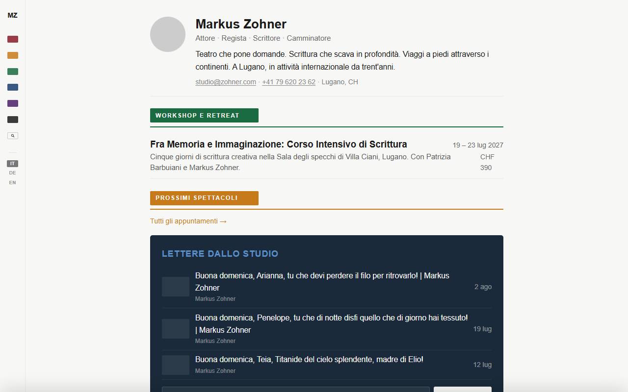 Anteprima del sito: Markus Zohner Arts Company