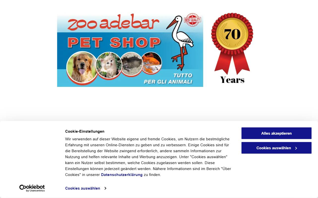 Anteprima del sito: Zoo Adebar Sagl