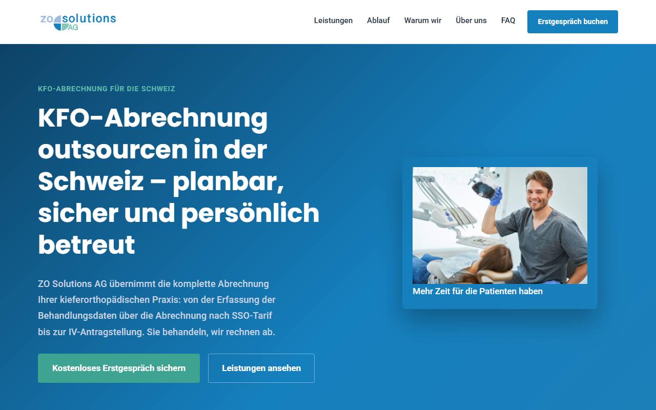 Anteprima del sito: ZO Solutions AG