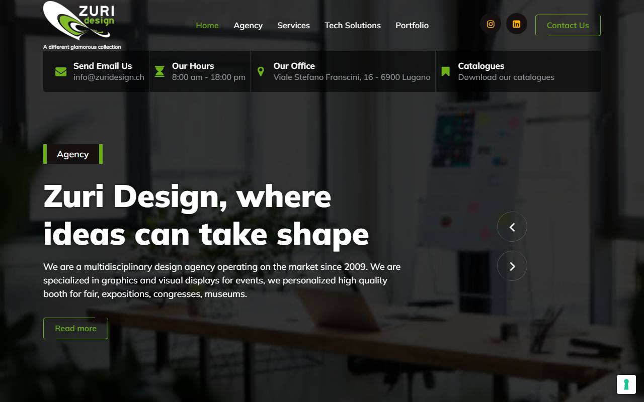 Anteprima del sito: Zuri Design Sagl