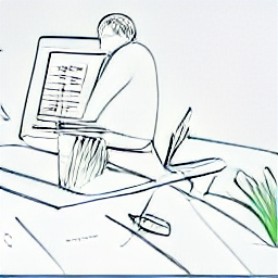 ** "Auditor at work in modern office, sketch style illustration. Part-time Auditor job opportunity in Köniz, Switzerland. Financial review, document analysis, professional career."