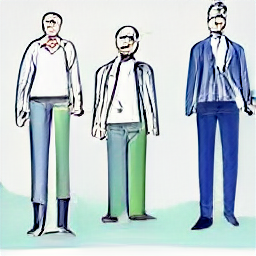 Sketch illustration: Male retail employee assisting customer in modern men's clothing store in Ascona, Switzerland. Friendly, helpful interaction. Job opportunity at Manor.