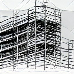 "Scaffolding erector at work on a construction site in Switzerland. Sketch style illustration depicting a skilled worker assembling scaffolding with safety equipment, representing a job opportunity in Locarno and Bellinzona."