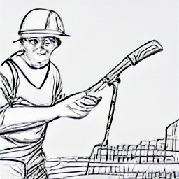 "Bricklayer working on a construction site, modern sketch style illustration. Depicts a construction worker with tools, wearing a hard hat and safety vest. Ideal for construction, building, and job postings related to masonry and bricklaying."