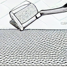 "Tile layer at work, sketch style illustration. A professional tile installer working on a modern tiled surface, showcasing tools and skills required for the job. Find tile layer jobs."