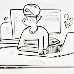 "Online Marketing Specialist Sketch: Illustration of a person working from home, using a laptop and other digital tools to manage online marketing campaigns, reflecting the modern trend of remote work and online business growth."