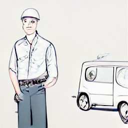 "Delivery driver with a van in Regensdorf, Zurich, sketch style illustration. Find a job as a delivery driver with a valid B license, delivering packages in Regensdorf, Zurich. Job opportunity, courier service."