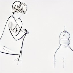 "A cleaning lady in a modern setting, depicted in a sketch-style illustration. She's holding a spray bottle and cloth, representing cleaning services and maintaining a spotless home or office environment. This image illustrates the profession of a cleaner, housekeeper, or maid in a contemporary context."