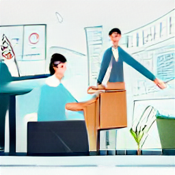 "Business Developer in Food Production: Sketch illustration of a professional shaking hands with a client, showcasing modern office environment and suggesting successful business deals in the food industry. Find your next career opportunity in the food production sector with Gigroup."