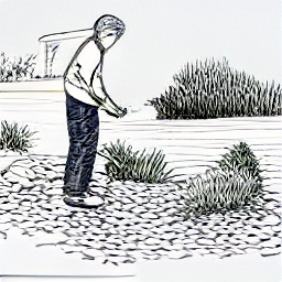 "Giardiniere paesaggista moderno che lavora in un giardino contemporaneo, usando attrezzi da giardinaggio. Illustrazione in stile schizzo che rappresenta la professione di giardiniere paesaggista in un contesto moderno. Lavoro, giardinaggio, paesaggista, giardino, outdoor."