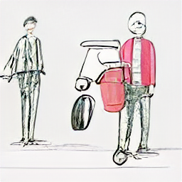 "Delivery driver with scooter, sketch style illustration. Young person delivering packages in a city, showcasing a fast and efficient delivery service. Perfect for a startup looking for motivated delivery drivers."