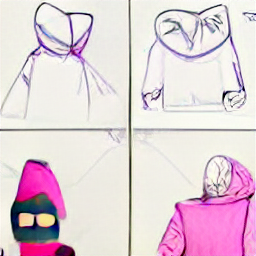 ** "Fashion designer sketching designs for warm, stylish pet hoodies for cats and small dogs. The image showcases a contemporary designer working on creating cozy and fashionable winter attire for pets, highlighting the creativity and care that goes into designing pet apparel."