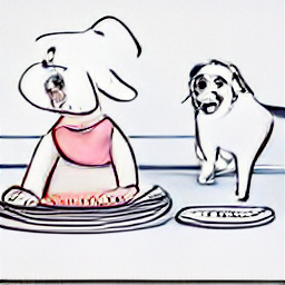 ** "Dog sitter providing companionship to a senior dog in a living room. Find a part-time job that offers peace and care for elderly dogs. Dog sitting, pet care, companionship, senior dog care, part-time job."