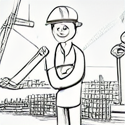 "Recruitment consultant in the construction industry, sketch style illustration. A modern-day recruiter connects skilled construction workers with job opportunities on building sites. Find your perfect construction job today with a recruitment consultant."