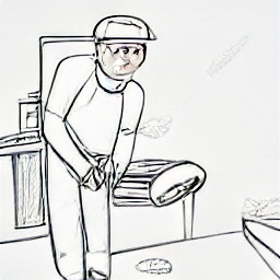 "Heating Installer in Lausanne, Switzerland. Sketch style illustration of a professional heating technician working on a modern boiler or furnace, showcasing the profession of heating installation."