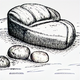 "Baker working in a modern Hofladen bakery, creating fresh bread and pastries. Sketch style illustration depicting a contemporary bakery environment with a focus on artisan baking and a warm, inviting atmosphere. Perfect for part-time bakery jobs, Hofladen bakery, and fresh bread."