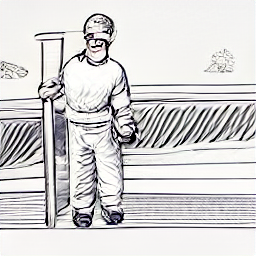 "Chimney sweep working on a residential chimney, showcasing a modern approach to the profession. Sketch style illustration depicting a skilled professional in contemporary workwear, maintaining and cleaning a chimney on a modern house."