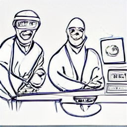 A skilled TV repair technician meticulously works on a modern flat-screen TV using specialized tools. Sketch style illustration highlighting precision and expertise in electronics repair.