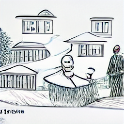 "A sketch-style illustration depicting a waiter/waitress working in a modern ski resort restaurant, serving customers amidst a stunning mountain backdrop. The image highlights the hospitality industry in a winter setting, suitable for a job advertisement for a part-time waiter/waitress position in Lenzerheide, Switzerland."