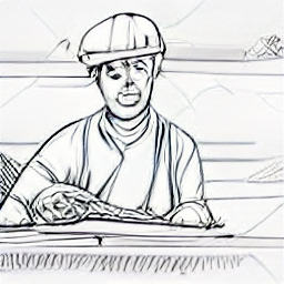 "Tiler laying tiles on a wall, showcasing tools and materials. Sketch style illustration representing the profession of tiler in a modern setting. Find your next tiling job opportunity."