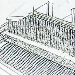 ** "Formwork Carpenter Job in Rombach: Sketch style image of a construction worker using formwork systems like DOKA, PERI, and MEWA on a modern construction site. Find your career in construction as a formwork carpenter."