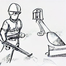 "Gipser EFZ at work on a modern building site, using tools and skills to apply plaster. Illustration in Sketch style showing a plasterer in action, highlighting the precision and craftsmanship of the profession."