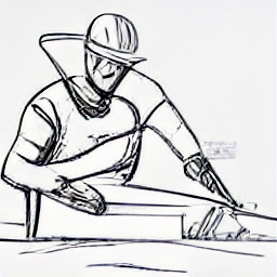 "Gipser at work: A sketch-style illustration of a modern plasterer skillfully applying plaster to a wall, showcasing the profession's expertise and the quality of the work in a contemporary building setting. Plasterer, Gipser, construction, building, renovation, Basel."