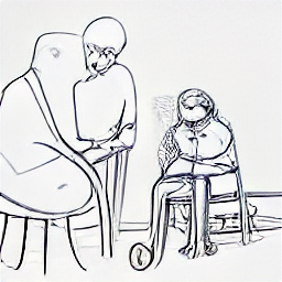 "A sketch-style illustration depicting a caregiver assisting a woman with a disability, showcasing weekend personal care assistance, ideal for weekend job listings in Switzerland or Germany, suggesting a helping, supportive role. Caregiver, personal assistant, disability support, weekend job."