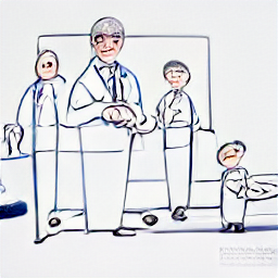 ** "Pediatric nurse in a modern hospital setting, providing care to a child. Sketch style illustration highlighting the compassionate and professional nature of pediatric nursing. Find rewarding career opportunities in pediatric nursing in Zurich."
