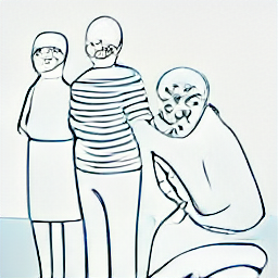 "Caregiver assisting a woman with multiple sclerosis (MS) in Zurich. Sketch style illustration depicting a compassionate caregiver providing support and assistance to a woman with MS in a modern home setting. Home care, personal assistant, healthcare, Zurich jobs."
