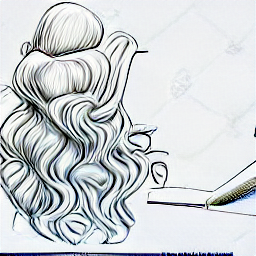"Hair stylist at work in a modern salon, using scissors and comb to style a client's hair. Sketch-style illustration depicting a hairstylist's profession in a contemporary setting. Hairdresser, salon, hair styling, beauty, career."