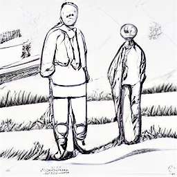"Hauswart in Dättwil, Switzerland, performing maintenance tasks. Sketch style illustration depicting a modern Hauswart tending to a garden or clearing snow, showcasing the responsibilities of this profession in a contemporary setting. Ideal for job postings related to property maintenance, handyman services, and Hauswart roles in Switzerland."