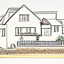 "Agente immobiliare Ritz Immobilien, Svizzera. Illustrazione in stile schizzo di un agente immobiliare che consegna le chiavi di una casa a una coppia felice. Rappresenta la professione di agente immobiliare in modo moderno e di successo."