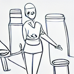 "Nail technician applying nail polish in a modern beauty salon. Sketch style illustration depicting a professional nail technician at work, showcasing the tools and techniques used in the profession. Find nail tech jobs in Lugano."