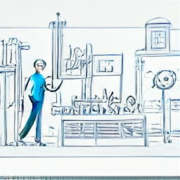 A sketch-style illustration depicting a maintenance technician working in a modern food production facility. The image showcases tools, machinery, and a clean workspace, highlighting the profession in a contemporary setting.