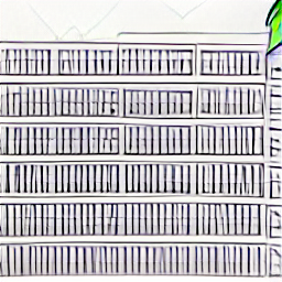 "Cleaning professional in Zurich using a cherry picker to clean a building facade. Sketch style illustration depicting a modern cleaning job, showcasing the work of a building cleaner or window cleaner in Switzerland."