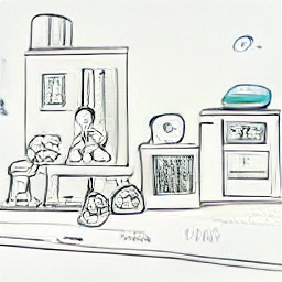 "Illustrative sketch of a cleaner in a modern apartment, depicting a contemporary cleaning and childcare job. The image showcases a woman cleaning and potentially interacting with children in a domestic setting, emphasizing the duties of a cleaning and childcare professional in a modern home."