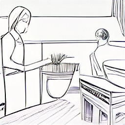 "A sketch-style illustration of a modern housekeeper cleaning a bathroom, showcasing cleaning supplies and the process. This image depicts the profession of a Haushaltshilfe in a contemporary setting, emphasizing tidiness and efficiency, representing a job opportunity in Arisdorf near Basel."