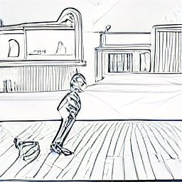 "House cleaner in modern home, sketch style illustration. Maid or cleaning lady performing cleaning tasks, demonstrating professionalism and meticulous attention to detail. Part-time cleaning job, Zurich."