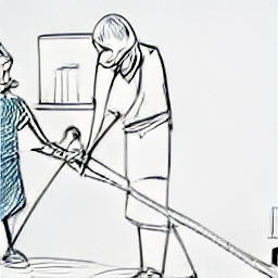 "Cleaning professional in Zurich, Switzerland, sketch style illustration. A person using cleaning products in a modern home, showcasing a cleaning service or job opportunity in a contemporary setting. Part-time cleaning job, Zurich."