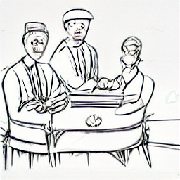 "Sketch style illustration of a waitress working in a restaurant, representing a job opportunity for waitresses. Modern setting with a focus on customer service and professionalism."