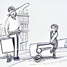 "Pizza delivery driver on scooter, sketch style illustration. A courier delivers pizza in the evening, representing a flexible part-time job opportunity. Pizza delivery, courier, delivery driver, part-time job."
