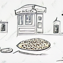 "Pizzaiolo at work in a modern kitchen, tossing pizza dough. Sketch style illustration representing a pizza maker profession, perfect for a job posting about pizza chef roles."