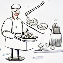 "Waiter and Sous Chef working in a restaurant in Villars-sur-Ollon, Switzerland. Sketch style illustration depicting modern day restaurant jobs, showcasing a waiter with a tray and a sous chef near a stove. Find your dream job in the Swiss Alps!"
