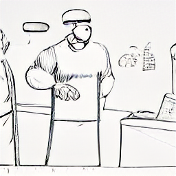 "Sketch illustration of a chef de rang taking an order in a modern restaurant, showcasing the role of a waiter/waitress and chef de rang in a restaurant setting. Find a job as a chef de rang or waiter in Ticino, Switzerland."