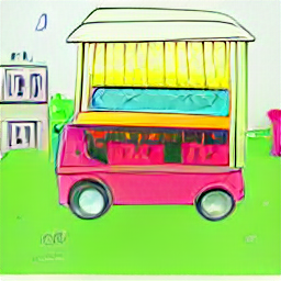 "Ice cream vendor, sketch style illustration, modern day, street food, gelato, cart, van, happy customers, sunny day, job opportunity, ice cream seller."