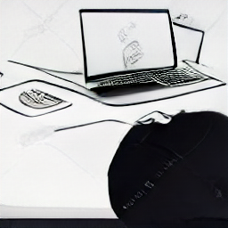 A sketch depicting a person working on a laptop from home, showcasing work-life balance. A child plays quietly in the background, illustrating flexible work arrangements. Ideal for remote work, work-from-home, and family-friendly job opportunities.