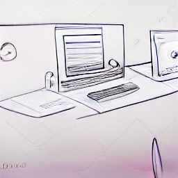 Sketch illustration of a modern HR Support Specialist using a laptop in a contemporary office setting, showcasing teamwork and professionalism. Ideal for HR job postings.