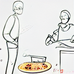 Sketch of a pizzaiolo tossing pizza dough in a modern restaurant kitchen, showcasing a summer job opportunity.