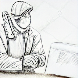 Asbestos removal worker in Lugano, Switzerland. Sketch-style illustration showing a worker in protective gear carefully removing asbestos from a building. Job opportunity.